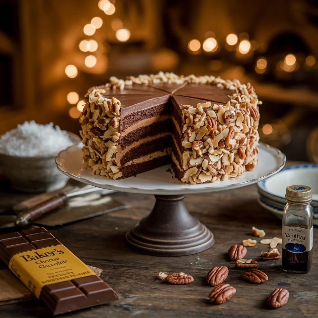 A decadent Baker's German chocolate cake