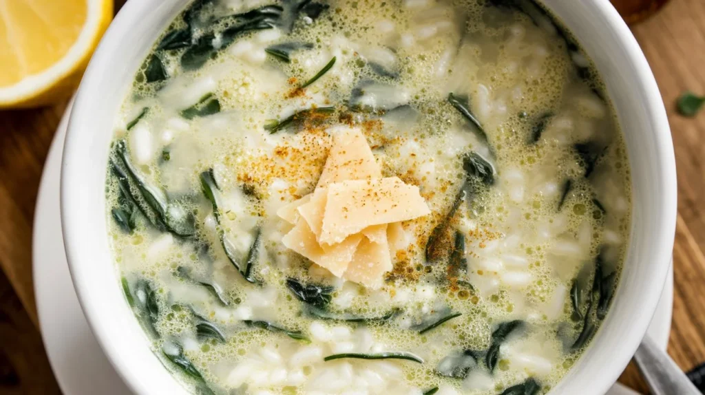 Arborio Spinach Rice Soup Recipe