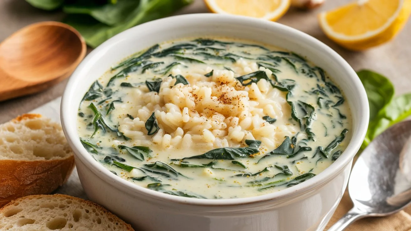 Arborio Spinach Rice Soup Recipe